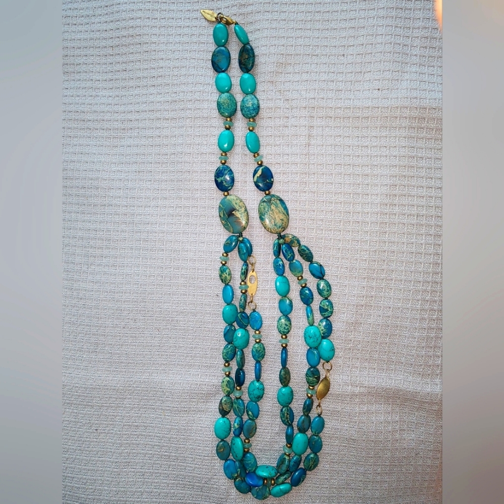 Coldwater Creek Teal layered Neckalce